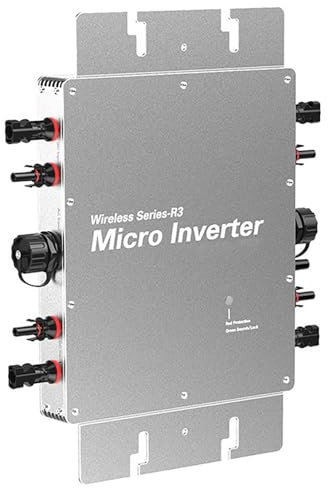 GCZQYAM Micro onduleur 1200 W - 2400 W - Micro onduleur couplé au réseau - Contrôle Wi-Fi - Auto-refroidissant - 120-230 V - Détection automatique - Étanchéité IP65