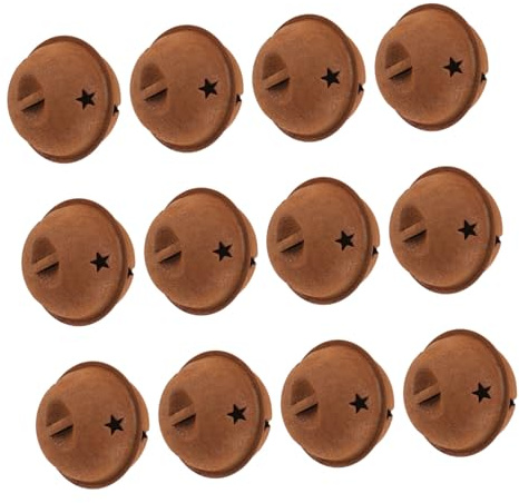 Sosoport 12 pezzi Campanelli Metallo Arrugginito con Stelline Forate Decorazioni Natalizie Rustiche per Albero e Feste Suono Nitido e Stile Vintage per Artigianato DIY