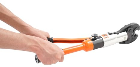 Pinza a pressa professionale da 10 T (12-28 mm/16-32 mm) e profilo TH (TH16 TH20 TH26 TH32), per tubi di rame e inserti per tubi compositi (arancione, tipo U)