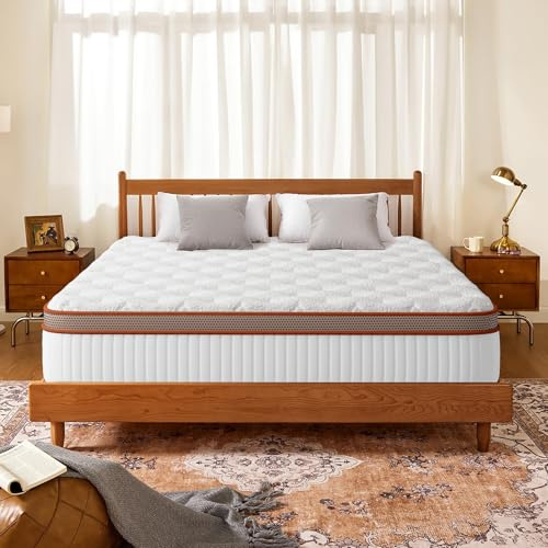 Materasso Viscoelastica 140x200 cm, Altezza 28cm, Materasso Ibrido Memory Foam e Molle Insacchettate, Ergonomico 10 Zone, Media Rigidità, Antibatterico, Traspirante, Anallergico, Certificato Oek-Tex