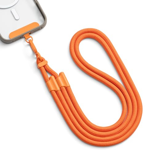 MORSUNBELA Handykette Handyband zum Umhängen Verstellbar für Handyhülle | 7 mm Polyester mit Tragering für Alltag Reisen, 80 cm bis 150 cm, Kombinierbar mit Kopfhörern Schlüssel Brillen
