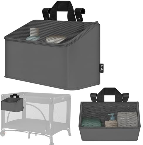 lionelo Organizer per Letto Bambini Sidepocket Medium, Organizer Appendibile per Lettino, Fasciatoio, Pannolini, Salviette, Cameretta, 43x15x23 cm