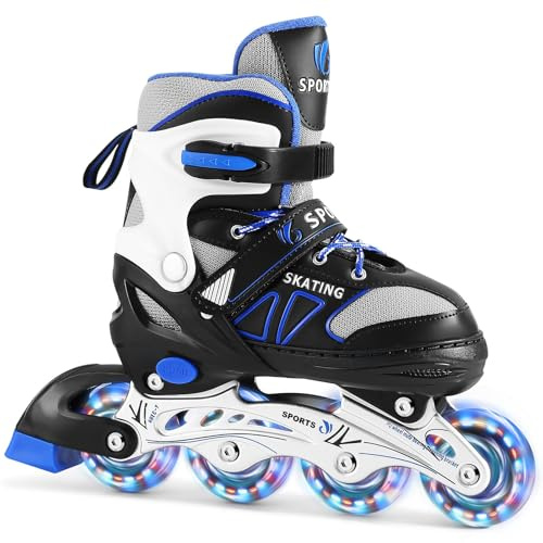 Inliner Skates für Kinder/Jugendliche in versch Größen & Farben - Roller Skates bis zu 4 Größen verstellba Rollerskates