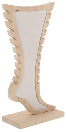 Warmhm Présentoir de Bracelet de Cheville en Bois Beige, Support de Pied pour Organiser Bijoux, Porte-collier Compact pour Salons D'artisanat et Vente Détail, Organiseur Pratique