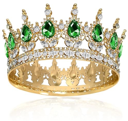 Volle Runde Mädchen Tiara, Strass Krone Kronen, Brautkrone Kristall Damen | Brautkrone Kristall, Sparkly Strass Prinzessin Karneval Kopfschmuck Schmuck für Hochzeit Prom Geburtstag Party