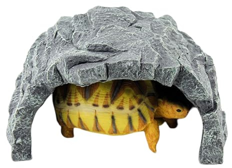 Reptil grotta – konstharts gömställe dekoration – terrariumdekoration | för bartagamn, ormer, amfibier och akvarier