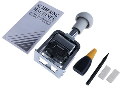 predolo Automatischer Nummerierer mit Sprungfunktion, Nummeriermaschine, Automatischer Nummernsprung-Stempel, Auto-Nummernstempel für Tickets, Dokumente und Etiketten, 7 Ziffern