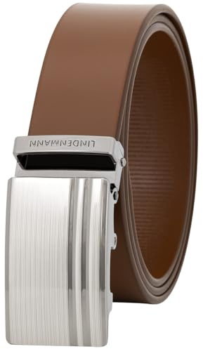 LINDENMANN Gürtel Herren – Rindsleder cognac mit Automatikschließe