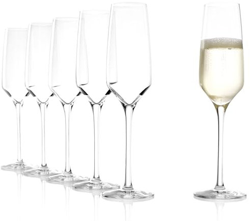 Stölzle Lausitz Bicchieri Spumante Experience 6pz, 190ml – Eleganti calici in cristallo per champagne, spumante e prosecco, resistenti e lavabili in lavastoviglie – Made in Germany