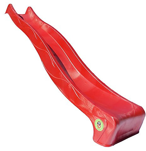 Gartenpirat Wellenrutsche 290 cm Rot mit Wasseranschluss für Podest 150 cm (+/-5 cm) Anbaurutsche inkl. Montageschrauben Gartenrutsche für Spielturm Schaukel Stelzhaus