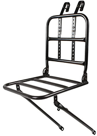 Ventura Vorderrad-Gepäckträger mit Lenkerhalter und Lampenhalter, klappbar, mit stabilen Stahlrohren