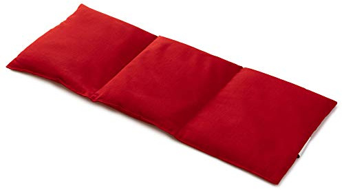Almohada térmica compartimentada en 3 con pepitas de uva 20x50cm - Tejido biológico rojo - Saco térmico para microondas - Calor y frío - Cojín térmico