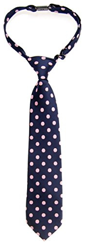 Retreez Corbata Pre-atada de microfibra con lunares de para niño Azul marino y Rosa - 4-7 años