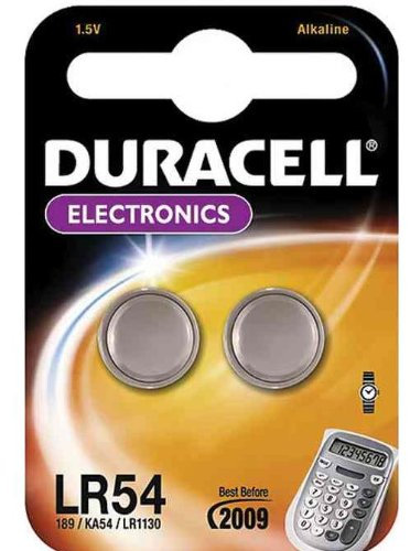 DURACELL Lot de 12 Lots de 2 Piles Bouton alcaline Electronics sous Blister LR54 1,5 Volt