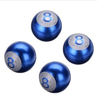 Tutoy 4pcs Pool 8 Ball Universal Car Bike Tire Valve Stem Caps Cover Wheel Rims - Blue