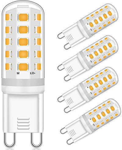 YUIIP Lampadina LED G9 Dimmerabile 5W, Sostituisce Lampada Alogena 40W 50W, Luce Bianco Caldo 2700K, Senza Sfarfallio e Stroboscopio, 400LM, Base G9 Standard, Confezione da 4 Pezzi