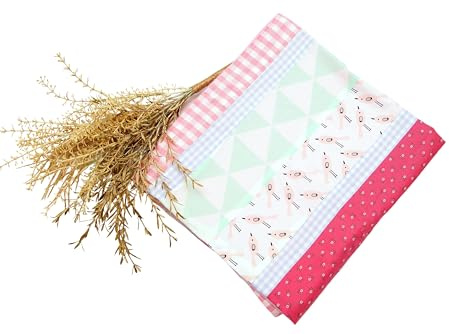 bab-Berlin Babydecke in Rosa/Mint/Blau, Kinderwagendecke, Patchworkdecke, auch als Set mit Schmusetuch oder Strampelsack Handmade