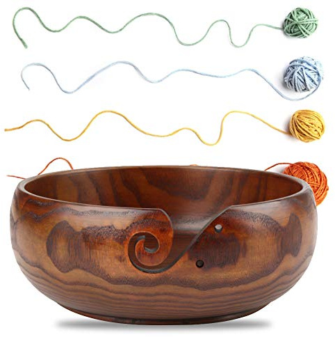 Garnschale, handgefertigter Holzhalter zum Häkeln Idealer Geschenkartikel zum Internationalen Frauentag(Durchmesser 18-20CM)