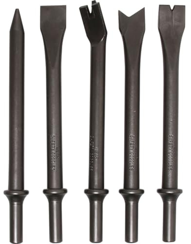 LOT DE 5 BURINS QUEUE RONDE MARTEAU BURINEUR PNEUMATIQUE