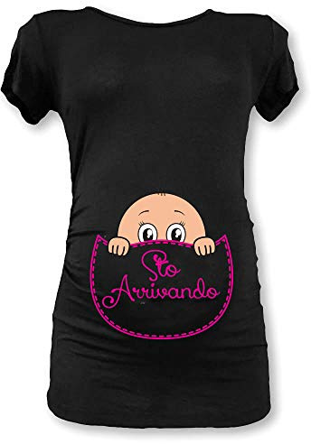Babloo T Shirt Maglia Premaman Idea Regalo STO Arrivando Manica Corta