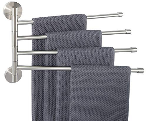 Alise Swing Out Towel Rack,Folding Hand Towel Bar 4 Bars Arm Towel Holder Towel Hanger for Bathroom Wall Mount,Space Saving Towel Rail,GK9003-LS SUS304 Stainless Steel Brushed Nickel