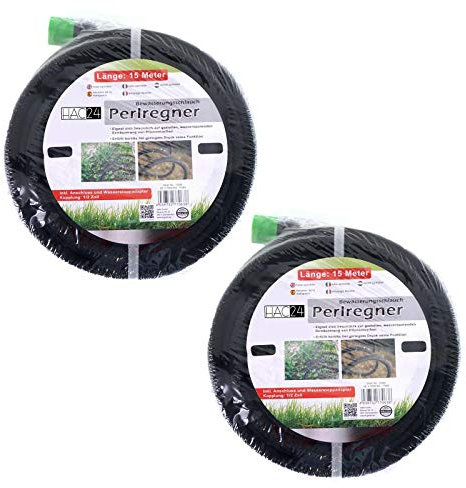 2er Set Garten Perlschlauch 15 Meter Bewässerungsschlauch Tropfschlauch mit Löchern Perl Wasserschlauch Schlauch