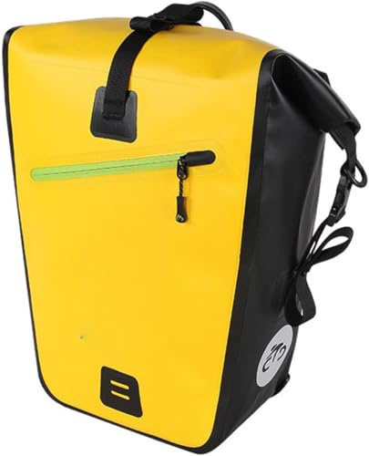 shengyi Fahrradtasche Für Gepäckträger, Wasserdicht Und Reflektierend Fahrrad Rucksack, 20L Fahrradtasche Rucksack, Perfekt Zum Radfahren Und Pendeln, Yellow, 20L