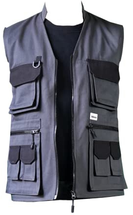 Bitco BTC20 Multi-Map Outil Gilet Renforcé Haute Qualité Tissu Imperméable Extérieur Gilet Extérieur Gilet Imperméable Renforcé Doux Doublure Jardin Construction Workwear Gilet, XXL