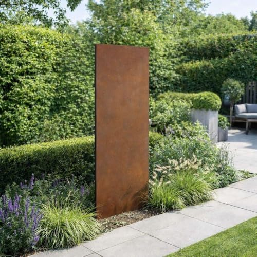 ESTEXO Sichtschutzelement Sichtschutz Edelrost 150 cm Sichtschutzwand Gartendekoration Zaun Rost Metall (mit Steckfuß)