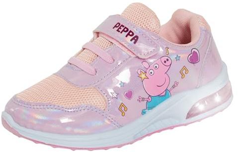 Peppa Pig Scarpe da ginnastica luminose per ragazze, rosa, scarpe sportive per bambini con luci lampeggianti, rosa/bianco, 28 EU