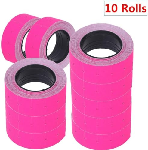 Preisauszeichner-Etiketten für MX-5500, 4000 Stück, Rosa, Preisauszeichner-Etiketten für Einzelhandel, Geschäft, Büro, 10 Rollen