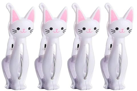 KieTeiiK 4 Stück Cartoon Katze Wäscheklammer Winddicht Wäscheklammern Unterwäsche Socken Clips Multifunktionale Wäscheklammer Zum Aufhängen Für Zuhause Wäscheklammern Für Wäsche