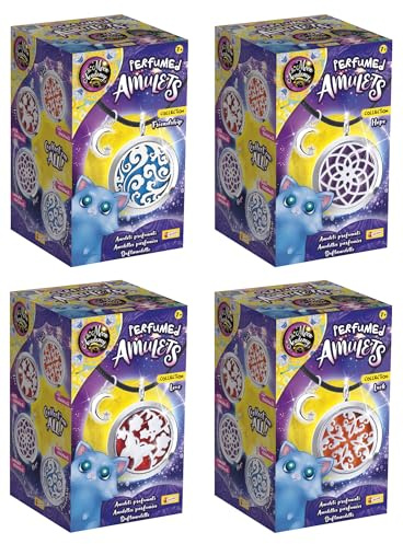Lisciani - THE MOON ACADEMY: PARFUMIERTE AMULETT-KOLLEKTION - Schmuckherstellungsset für Kinder ab 7 Jahren - Halskette mit öffnendem Anhänger - 4 zu sammelnde Talismane - Zufälliger Anhänger
