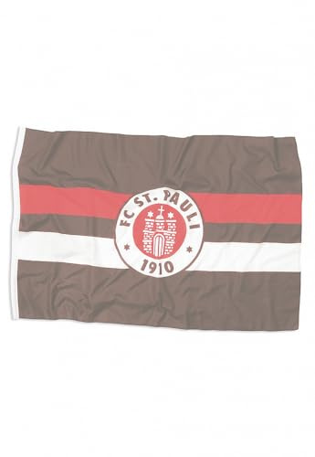 FC St. Pauli - Logo, Fahne Braun/Weiß/Rot, 100 x 150 cm