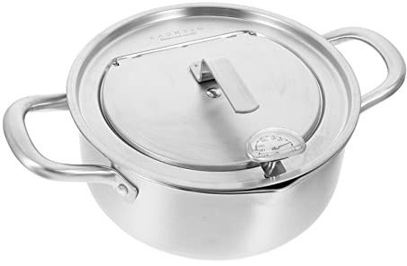 TOPBATHY Pentola Per Friggitrice in Acciaio Inossidabile Con Controllo Della Temperatura Set Di Padelle Antiaderenti Padelle A Induzione Per Cibi Fritti