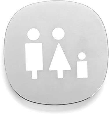 CHFYIJYHM Panneaux de toilettes, panneau de salle de bain, décor for hommes et femmes, ensemble de figurines de WC, panneau de toilettes moderne en aluminium d'aviation(Family)