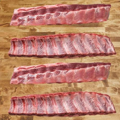 Creekstone Farms All-Natural Duroc Baby Back Ribs – 4 Full Racks (8–10 lbs Total) – Antibiotic-Free, Hormone-Free, Premium Pork – USA Raised, Raw & Ready to Cook
