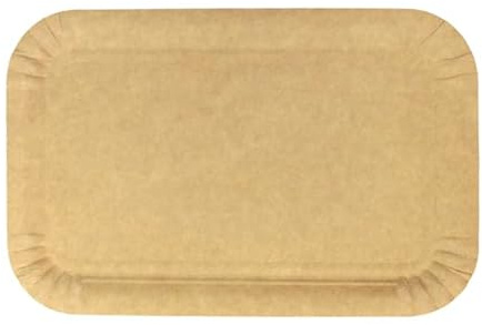 Monouso | 100 Bandeja de Cartón Kraft 12 × 19 cm | Rectangular Compacta | Resistente al Aceite y Calor | Ideal para Degustaciones y Catering | Pack de 100 Unidades