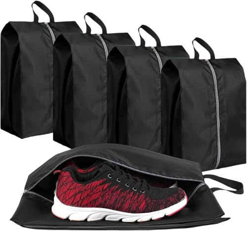 4 Piezas Bolsa Zapatos Viaje, 39/42cm Bolsas de Almacenamiento de Zapatos Resistente al Agua, Portátil Prueba de impermeabile Humedad Almacenamiento Bolsa, Organizador de Zapatos con Cremallera, 39cm