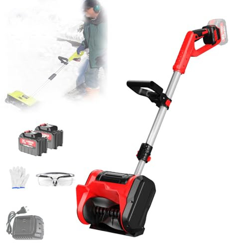 Spazzaneve Senza Fili, Pala da Neve elettrica, Lunga gittata, Senza Fili e Portatile, Larghezza di sgombero di 30 cm, Asta telescopica Regolabile da 1 a 15 cm, Potenza di 1200 Watt, Adatta p