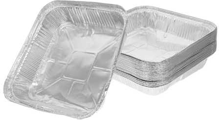 Milisten 30 Pezzi Teglie Da Forno Quadrate in Alluminio Usa e Getta Teglie Per Torte e Plumcake Per Cottura Uniforme Del Calore