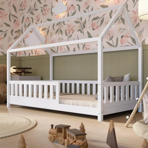 Crazy Pine Montessori Hausbett Crazy Blanco 90x200 cm - Kinderbett in Weiß