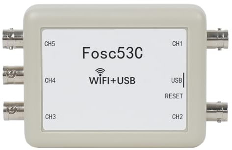 Fuhjythy Oscilloscope USB Wi-Fi Fosc53C 1 M Entrée Synchrone à 5 Canaux Oscilloscope Portable pour Réparation Électrique Automobile