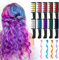 Peine de Tiza Para el Pelo, 10 Colore Peine Temporal para Teñir Cabello,Temporal Tiza Peine Cabello Lavable Set,Color de Pelo Temporal Hair Chalk Set para Carnaval, Cosplay, Fiesta Infantile Cumpleaño