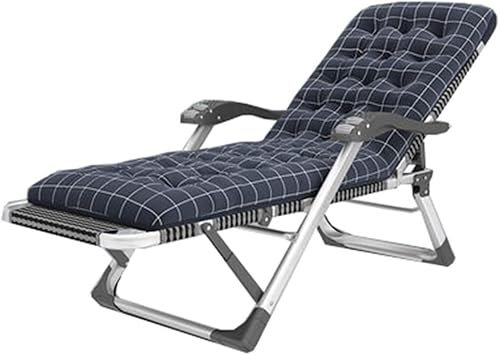 DZYHFCO DUANZEYUQA Übergroßer Schwerkraftstuhl, XL, gepolstert, faltbar, extra breit, Chaiselongue für den Außenbereich, Blau