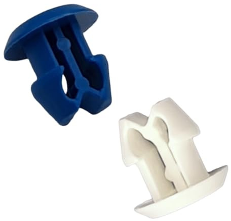 Kit Rivetti Porta Targa in Nylon (Plastica), Facili da Montare, per Fissaggi Targhe, Dimensione Standard, Auto, Moto, Furgone - Blu e Bianco - 100 pezzi - Plastic Hardware Store