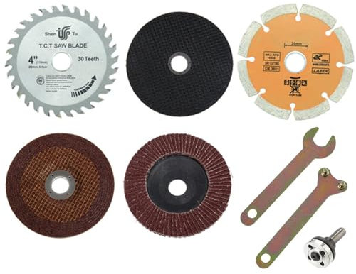 8pcs Electric Drill to Grinder Kit, Multifunction Angle Grinder&Cutting Saw Conversion Accessories, with Cuttoff Wheel&Grinding Disc, for Wood, Tile, Ceramic
