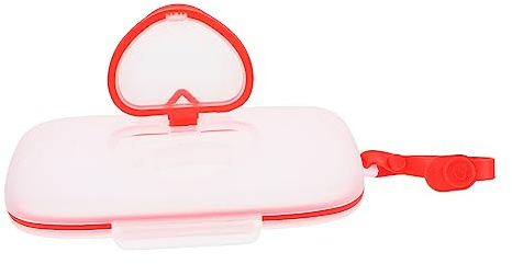 SEWOART Feuchttücherbox Tragbar aus Pp Rot Wiederverwendbar für Handtücher Geeignet für Kinderwagen und Babybett Praktische Aufbewahrung für Unterwegs