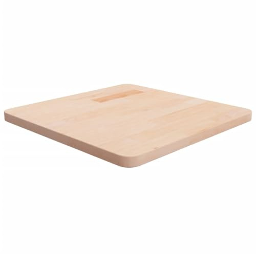 Qnhdfrt Tavolo quadrato 50 x 50 x 2,5 cm rovere non trattato legno massello design rustico multiuso come piano di lavoro o tavolino per soggiorno, cucina, caffè e uso esterno