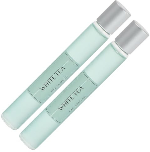 ULTECHNOVO 2Pcs Fresh White Tea Perfume for Women and Men Portable Lightweight Design Mild Fragrance Skin-friendly Deodorant for Travel Date Outdoor Use